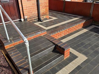 Block paved steps